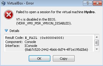 VMwaren
virheilmoitus.