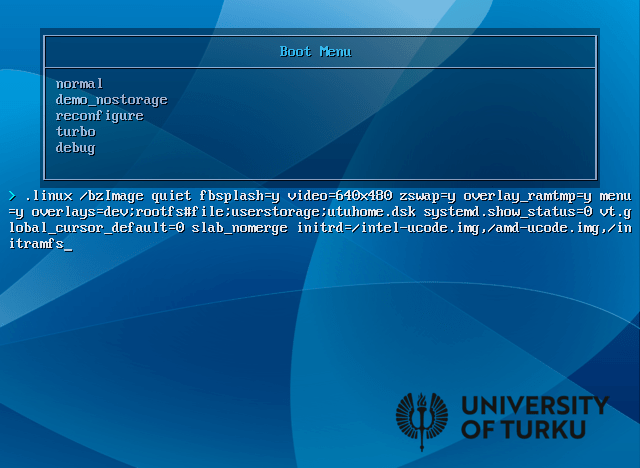 SYSLINUX-komentorivi